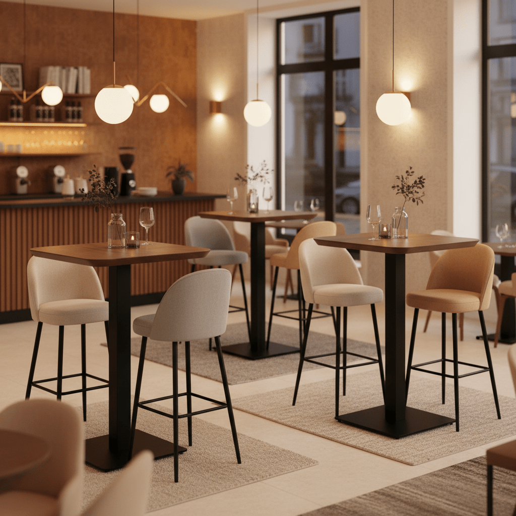 Horeca Bartafel Walnoot 70×70 – Luxe, Stijl & Duurzaamheid in Één