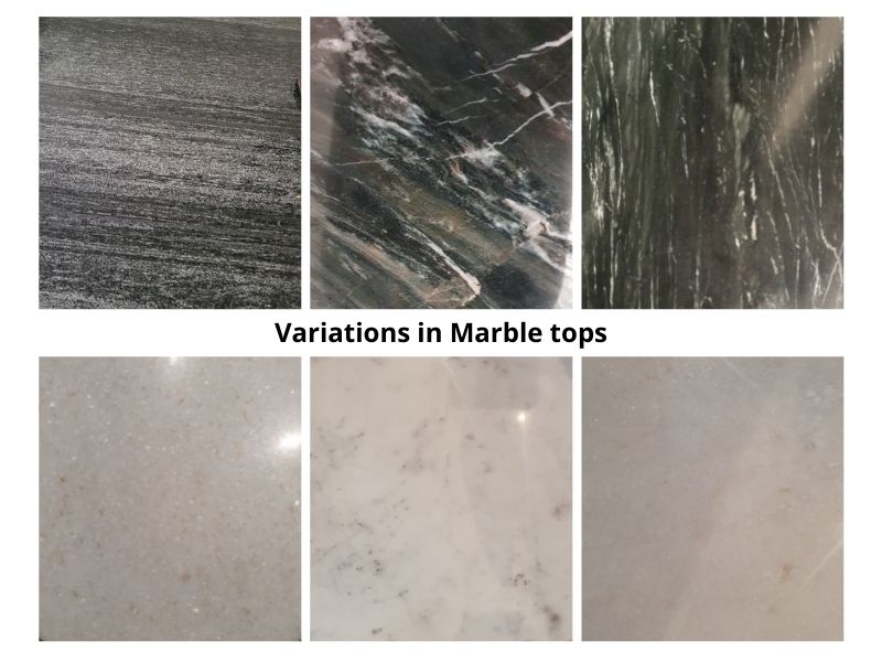 Organic Marble White black 70cm