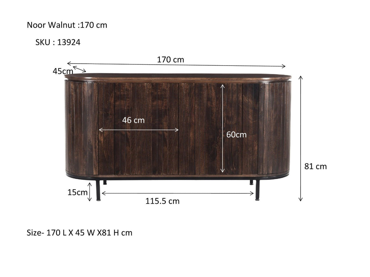 Noor Walnut 170cm - Industrieelinhuis.nl