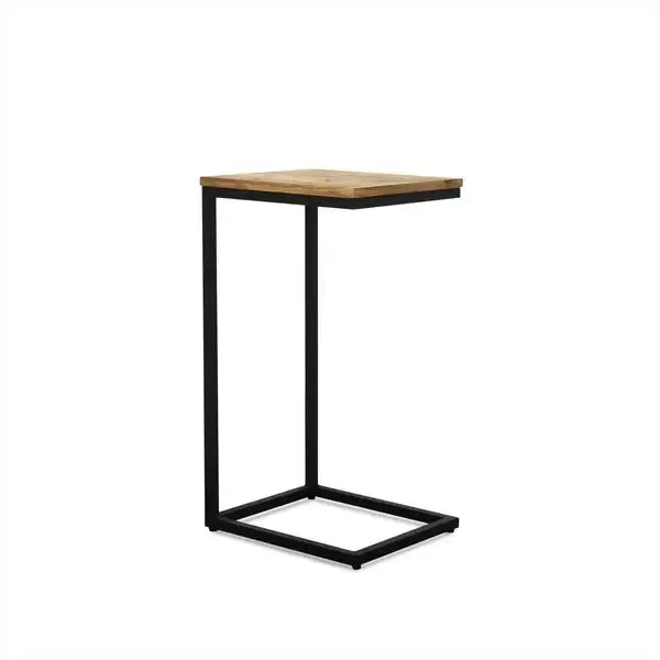 Bijzettafel bank | Set van 2 | Mangohout en Staal | 38x31x68cm - Industrieelinhuis.nl