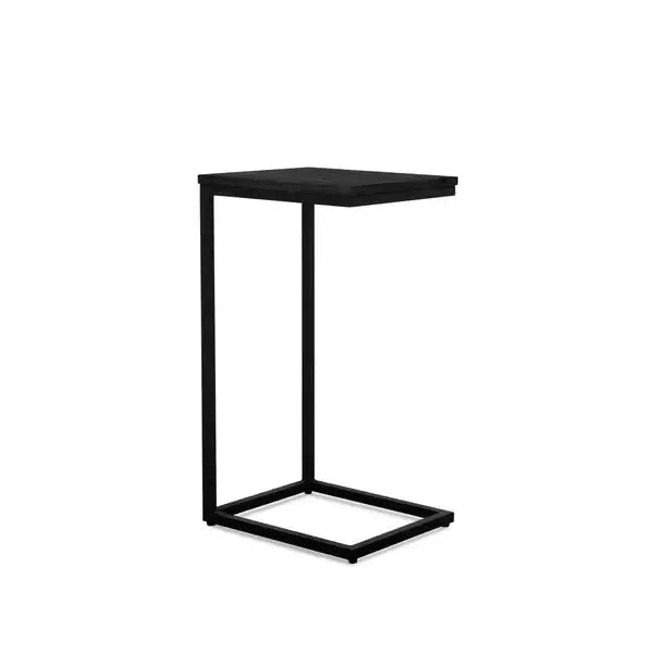 Bijzettafel voor over bank zwart | Set van 2 | Zwart Mangohout en Staal | 38x31x68cm - Industrieelinhuis.nl