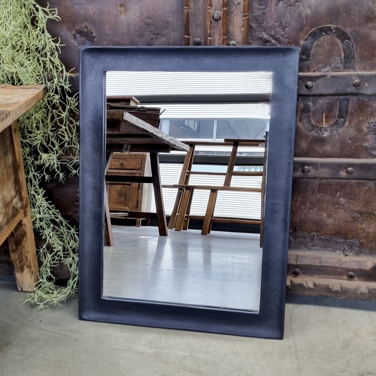 Spiegel Antiek Zwart - Industrieelinhuis.nl