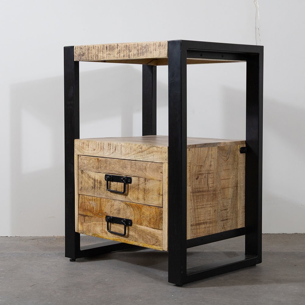 Mango Houten Nachtkastje Britt | 50x40x70cm Tijdloos & Handgemaakt Design - Industrieelinhuis.nl