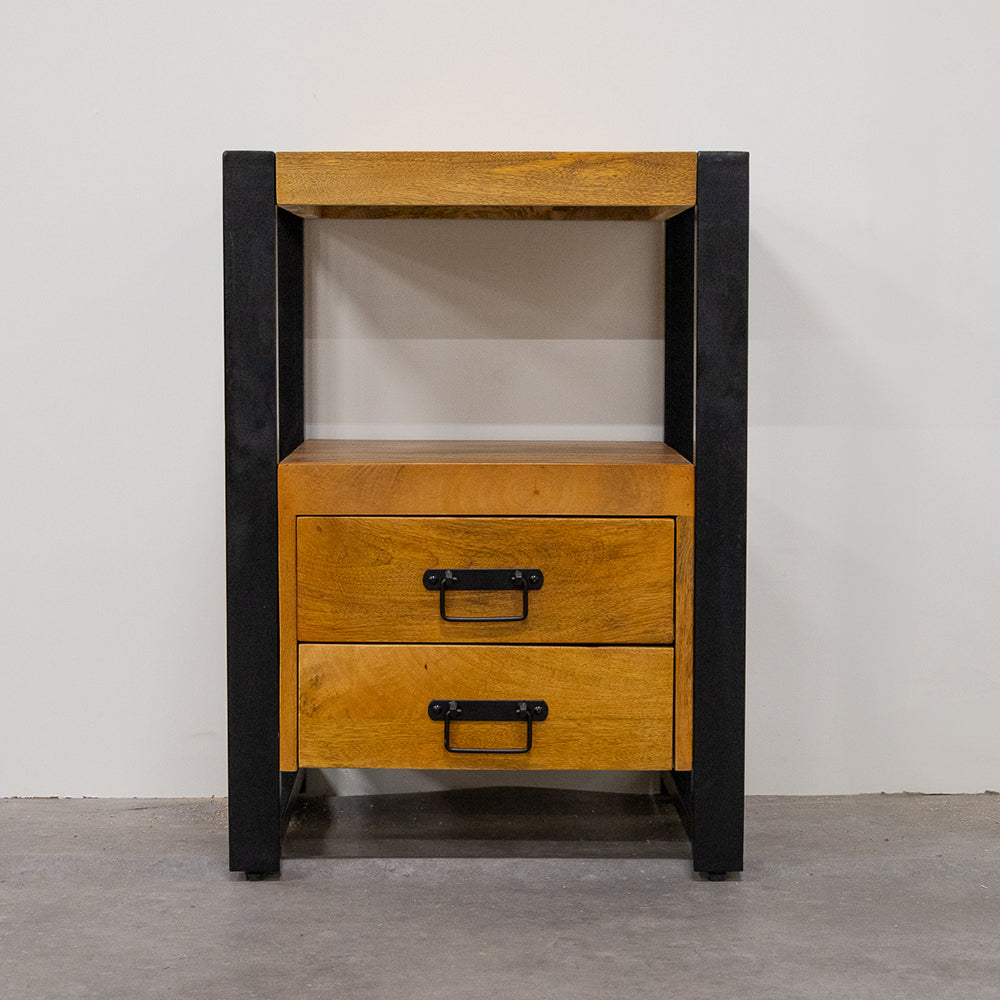 Mango Houten Nachtkastje Britt – 50x40x70cm | Warme Kleurtint Collectie