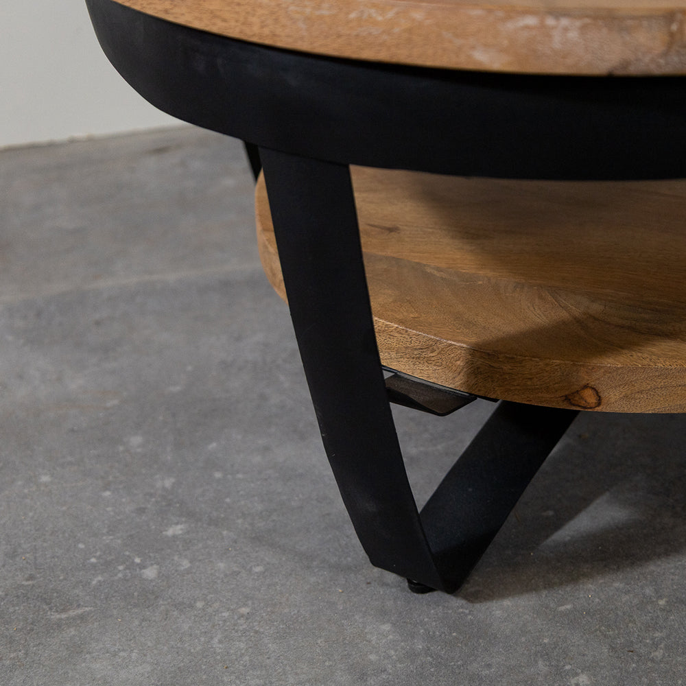 Couchtisch Paras rund | Mangohout Stahl | 70 cm