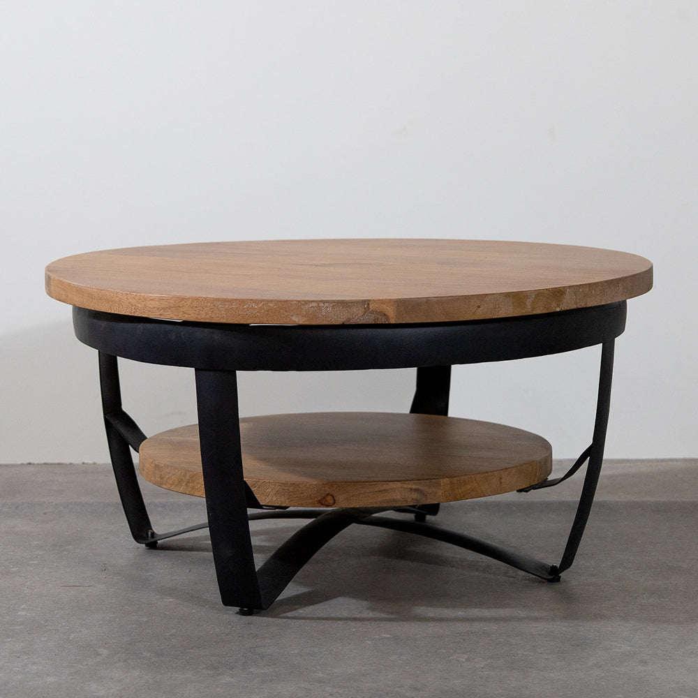 Couchtisch Paras rund | Mangohout Stahl | 70 cm