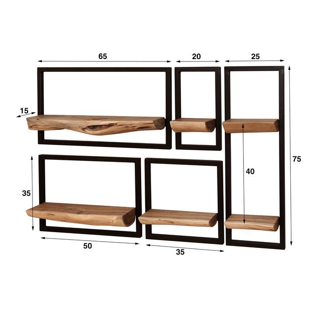 Wandschap Edge Frame set/5