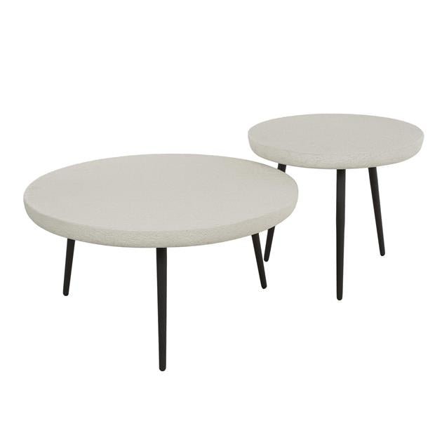 Salontafel Flat Round Stone set/2