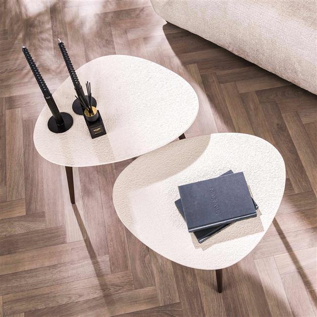 Salontafel Stone driehoekig set/2