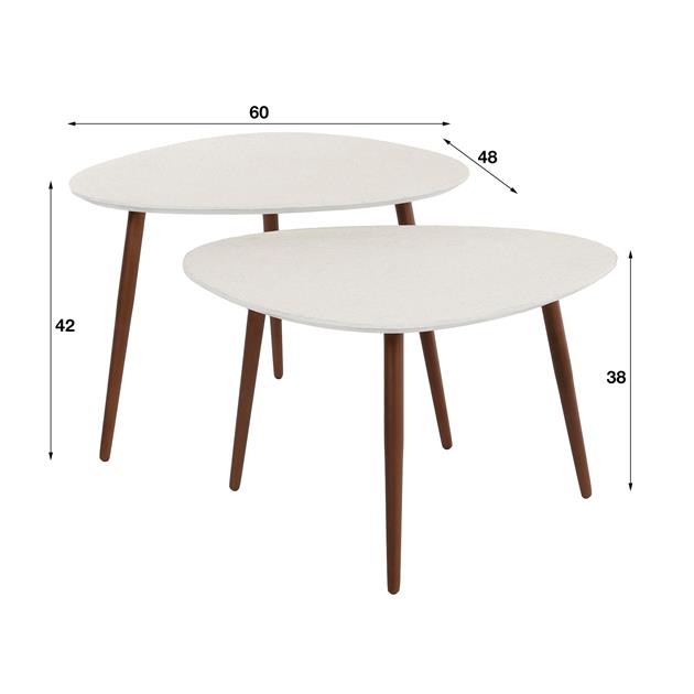 Salontafel Stone driehoekig set/2