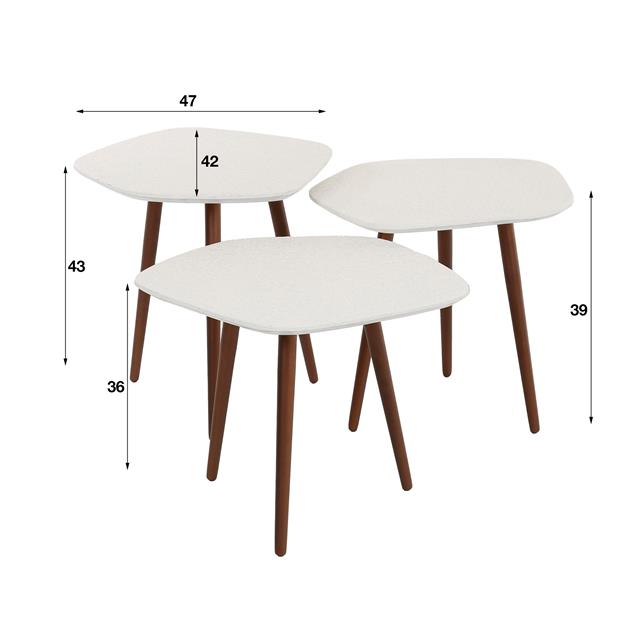 Salontafel Point Stone set/3