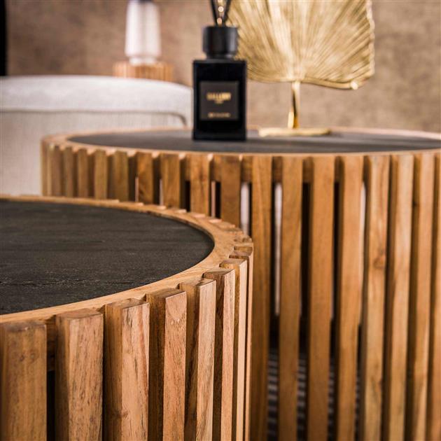 Salontafel Slate Round set/2
