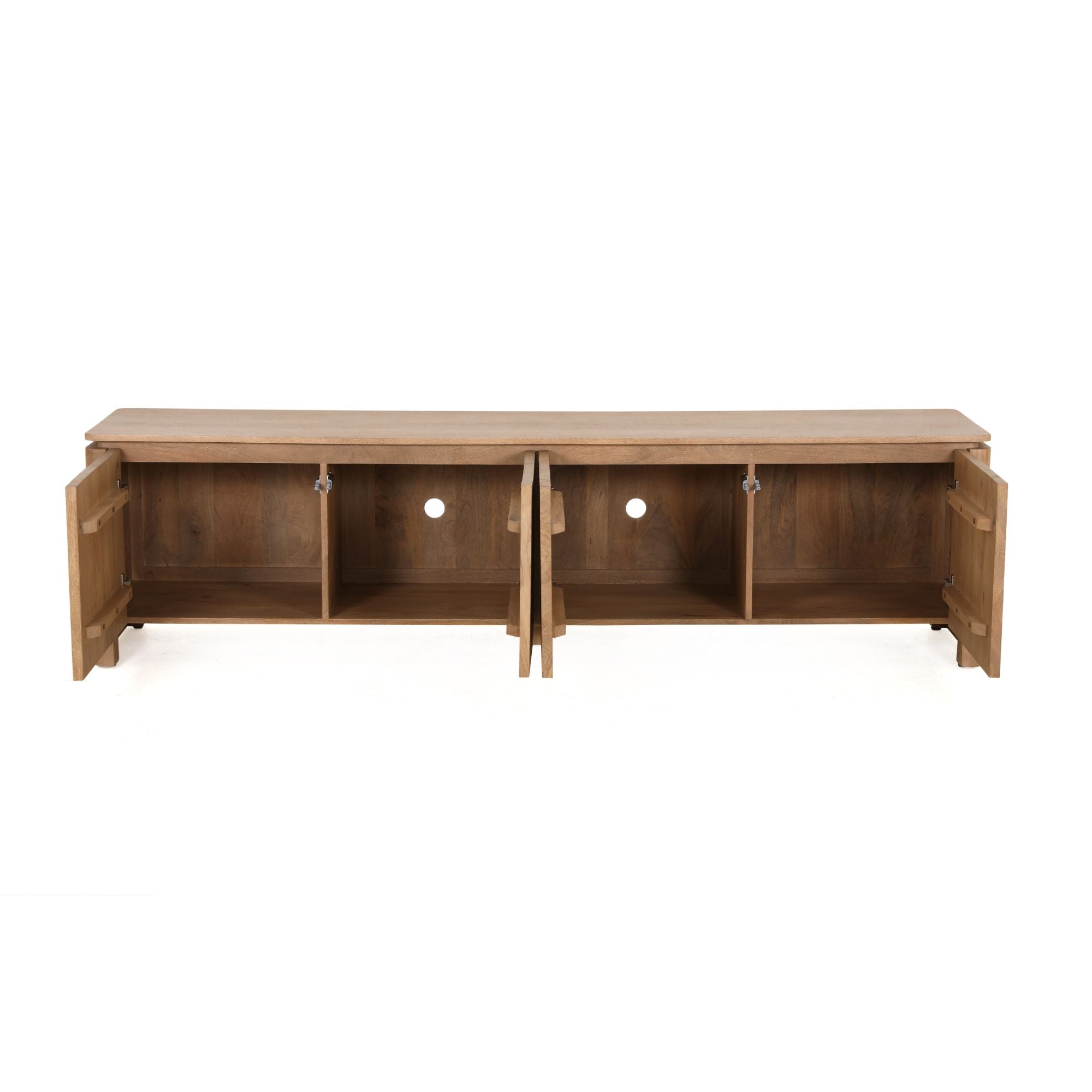 Tv meubel Dallas Naturel Mangohout 210 cm - Industrieelinhuis.nl