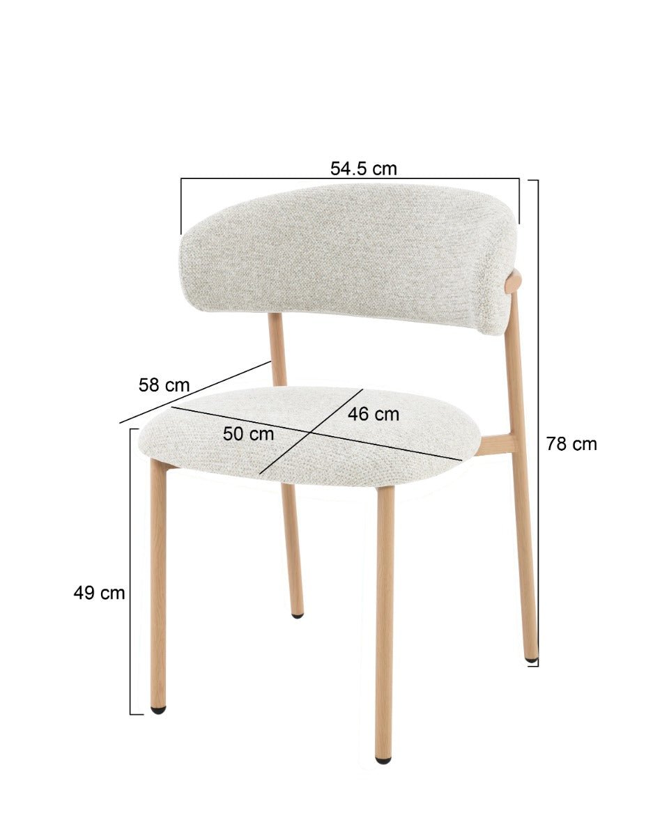 Japandi Eetkamerstoel Micah Beige