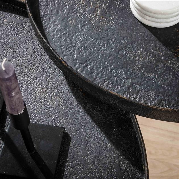 Salontafelset Rond Lyla Zwart Metallic