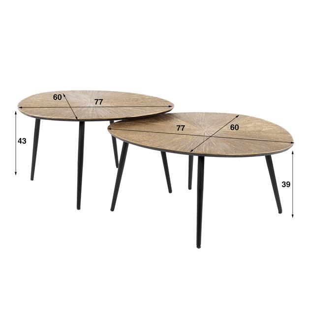Salontafel Ray organisch set/2