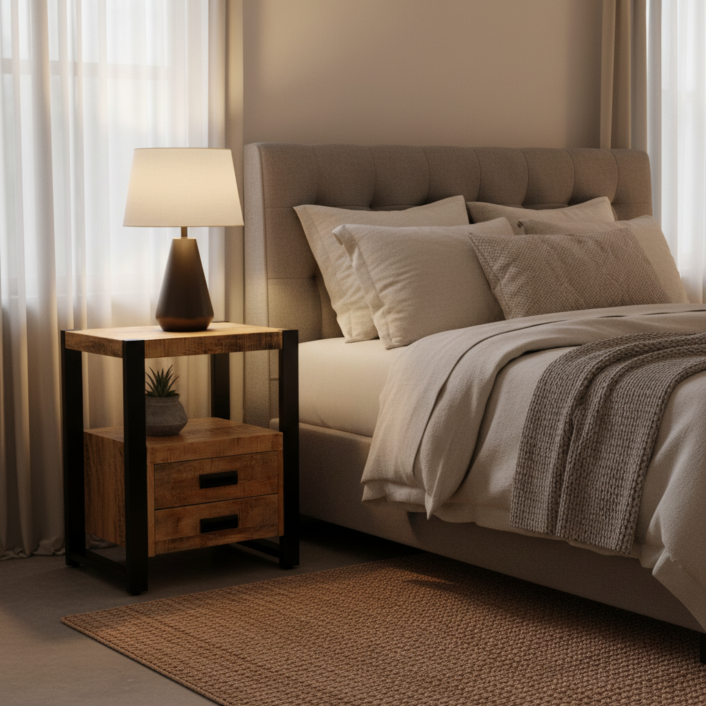 Nachtkastje Britt – de stijlvolle sfeermaker voor in jouw interieur - Industrieelinhuis.nl