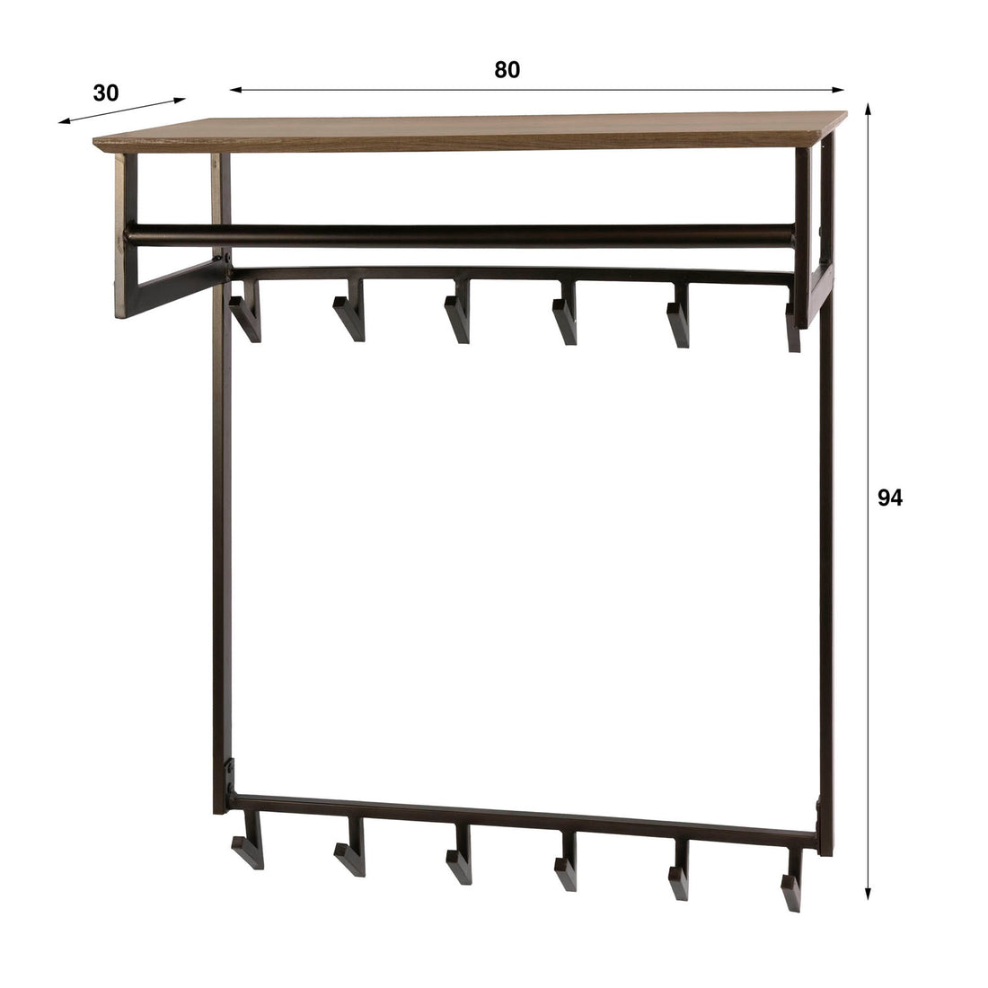 Kapstok Bruno hoog 2x6H - Industrieelinhuis.nl