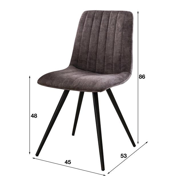 Eetkamerstoel Lumi Grijs Velvet - Industrieelinhuis.nl