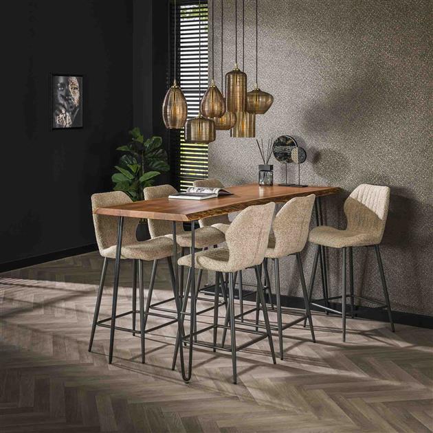 Barkruk LyraTaupe Boucle - Industrieelinhuis.nl