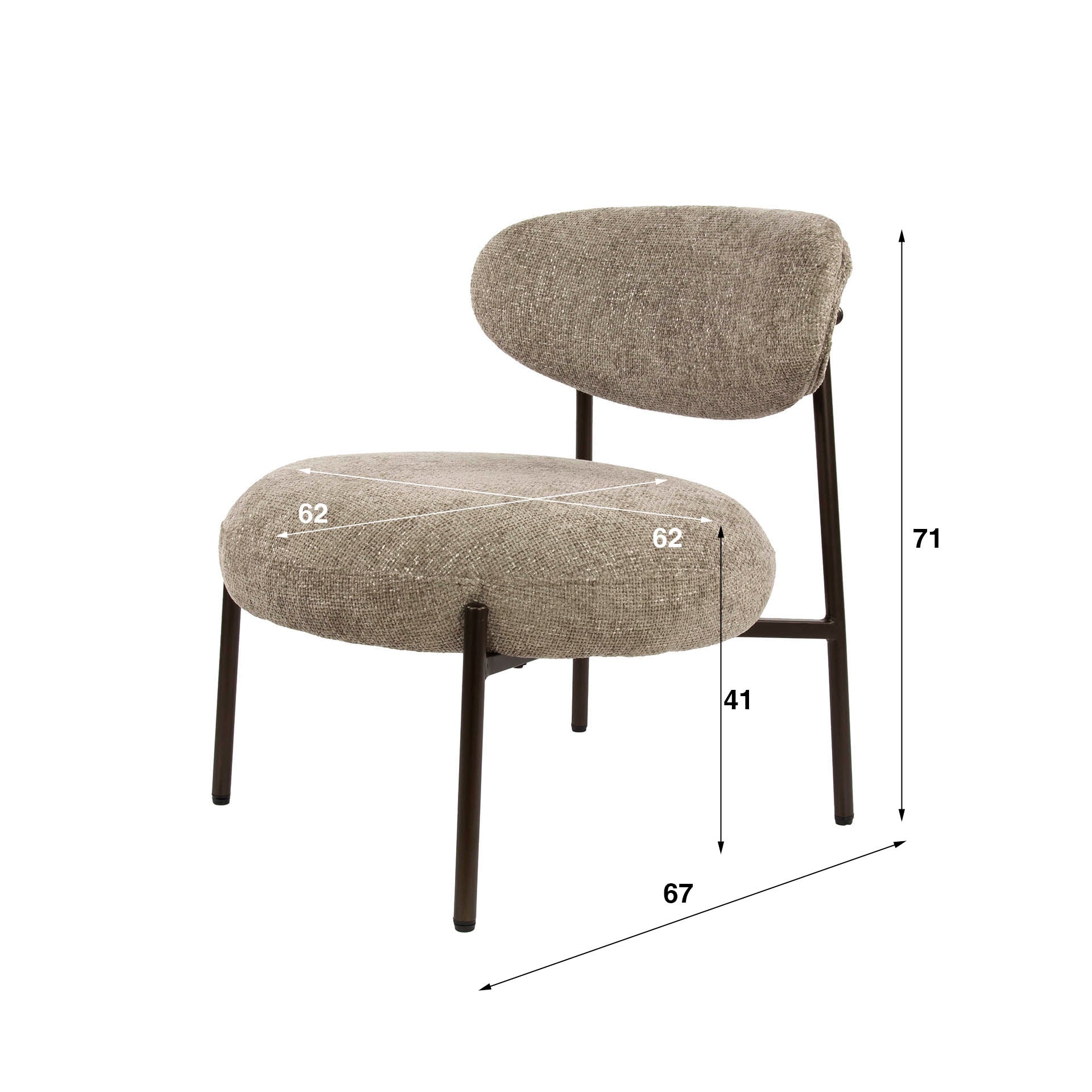 Ronde fauteuil Sofia Zand