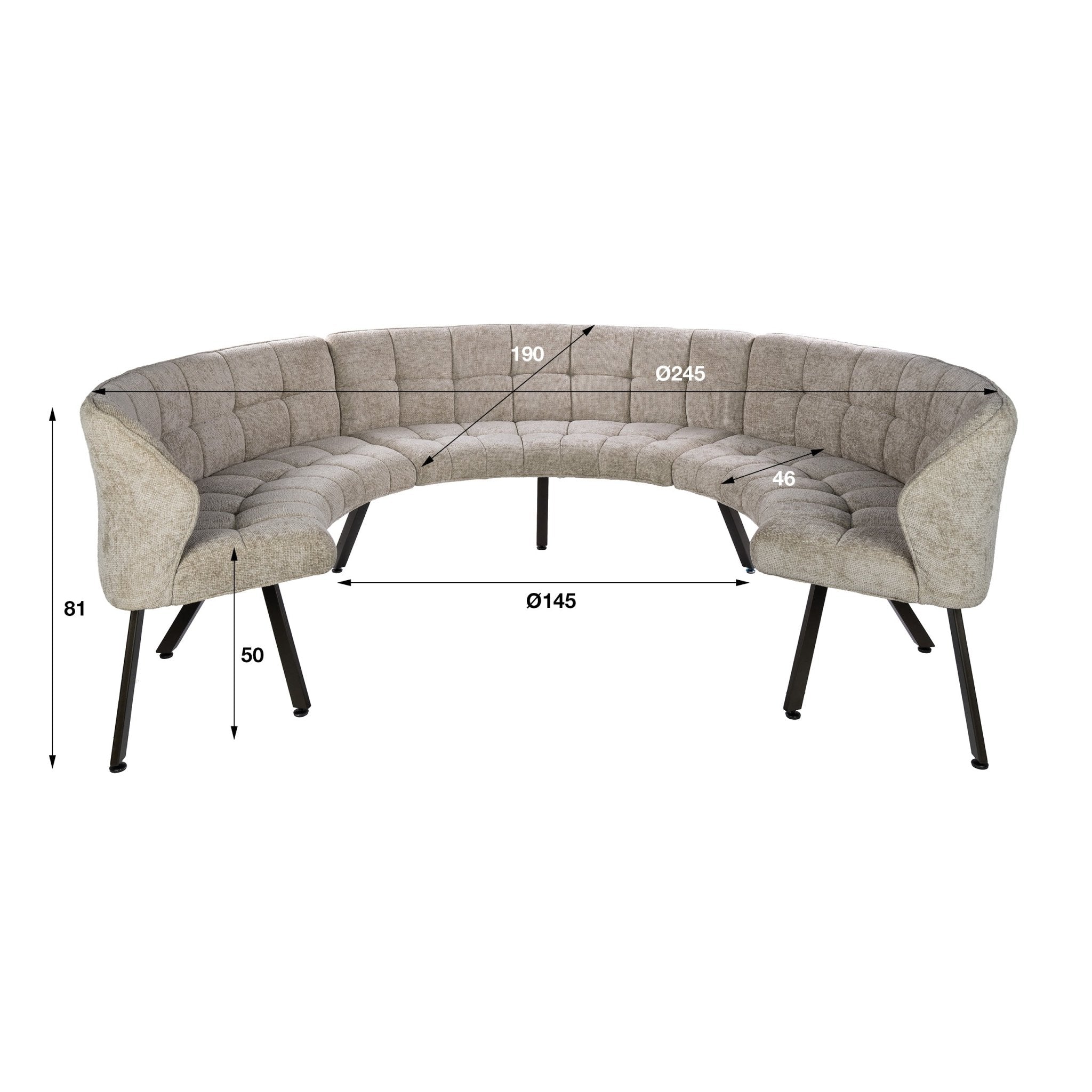 Eetkamerbank Raster rond 3DLG