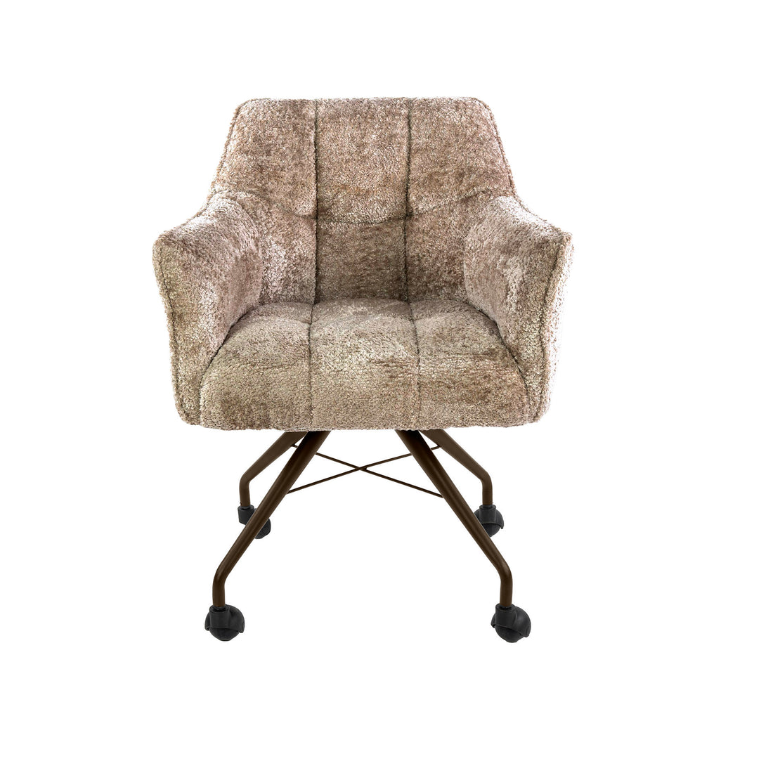 Armstoel met wielen Raster Zand - Industrieelinhuis.nl