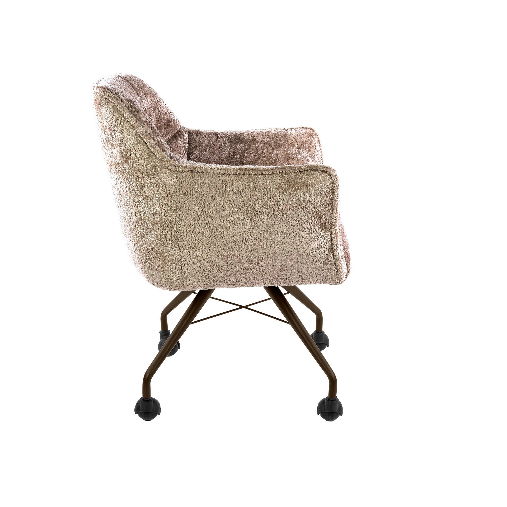 Armstoel met wielen Raster Zand - Industrieelinhuis.nl