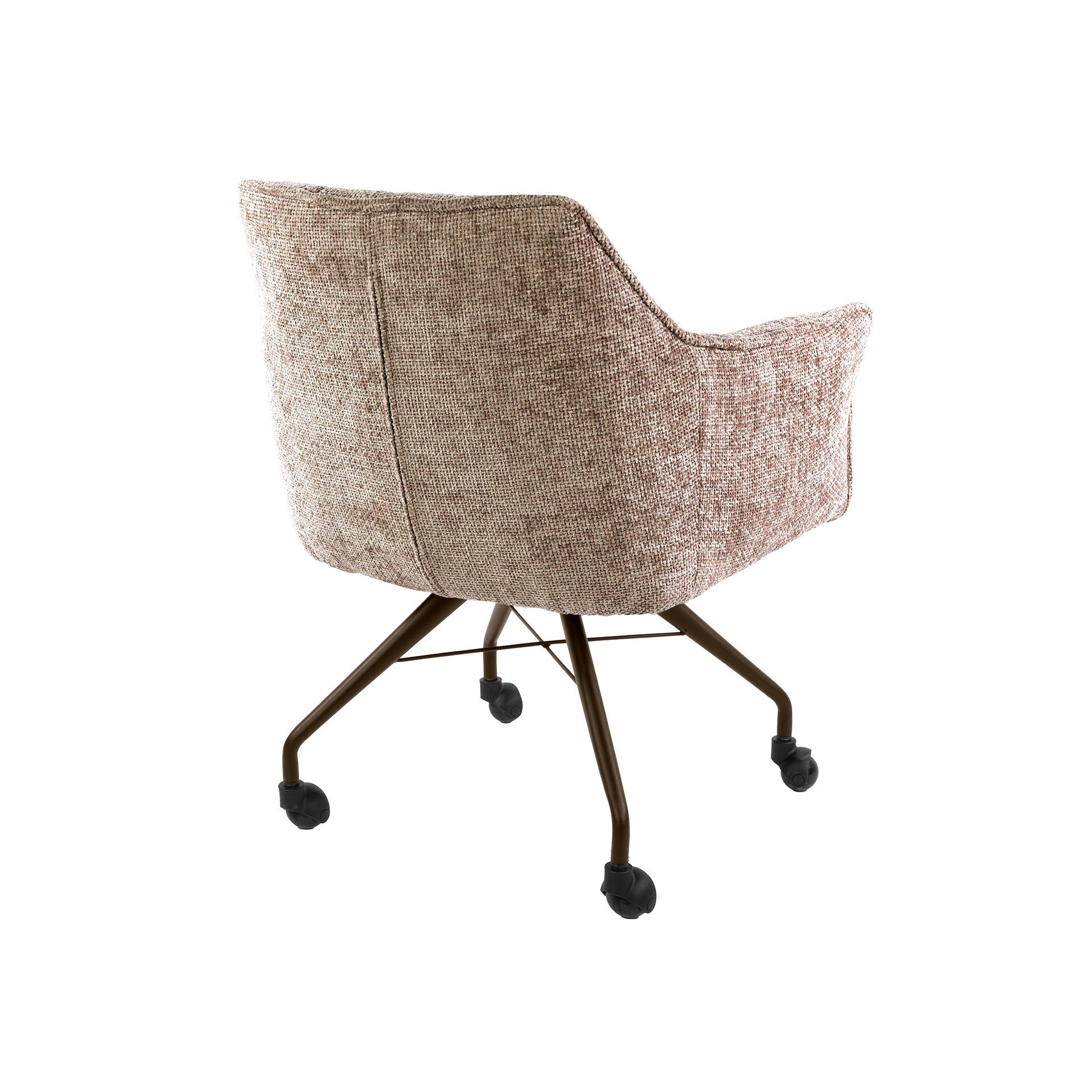 Armstoel met wielen Raster Beige - Industrieelinhuis.nl