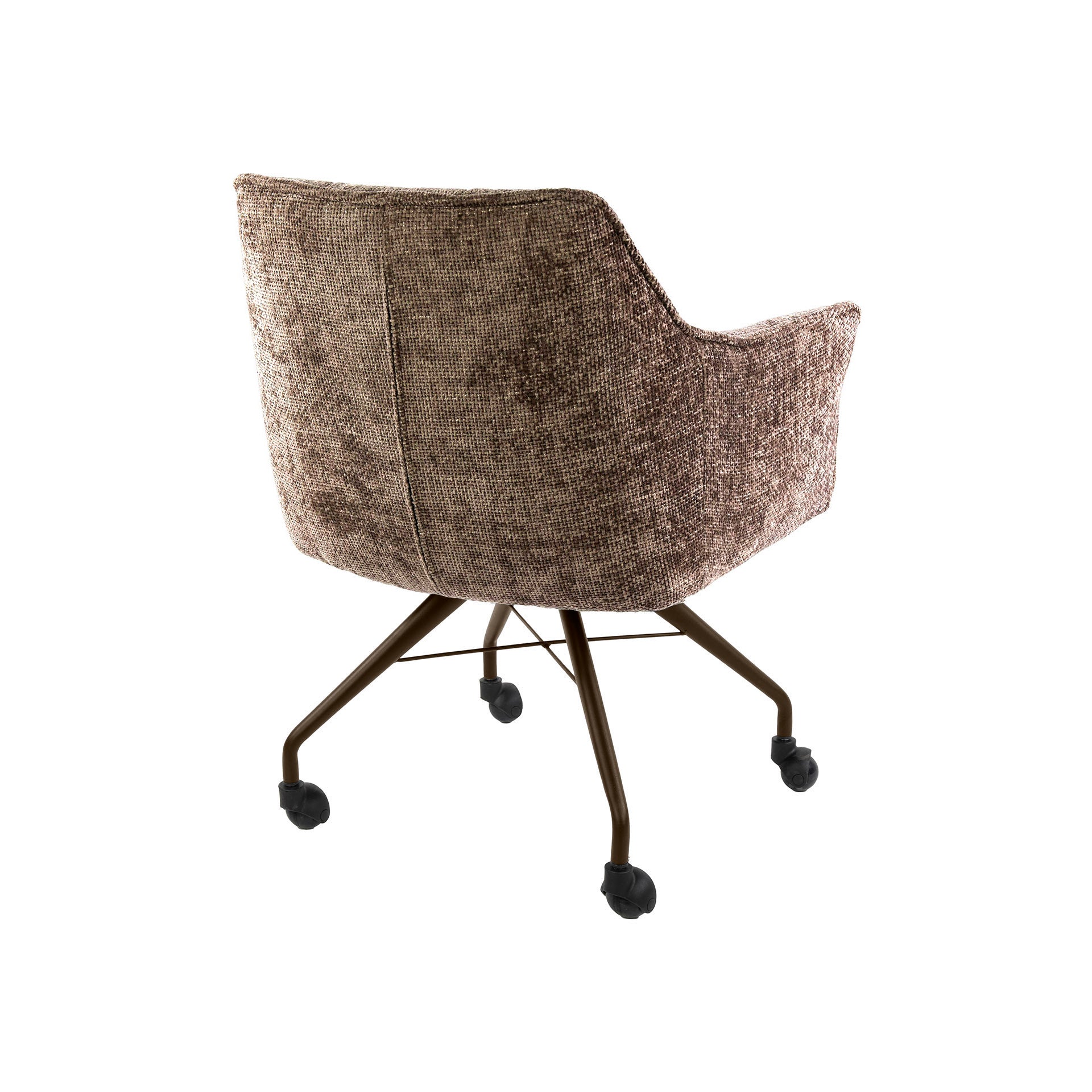 Armstoel met wielen Raster Lichtbruin - Industrieelinhuis.nl