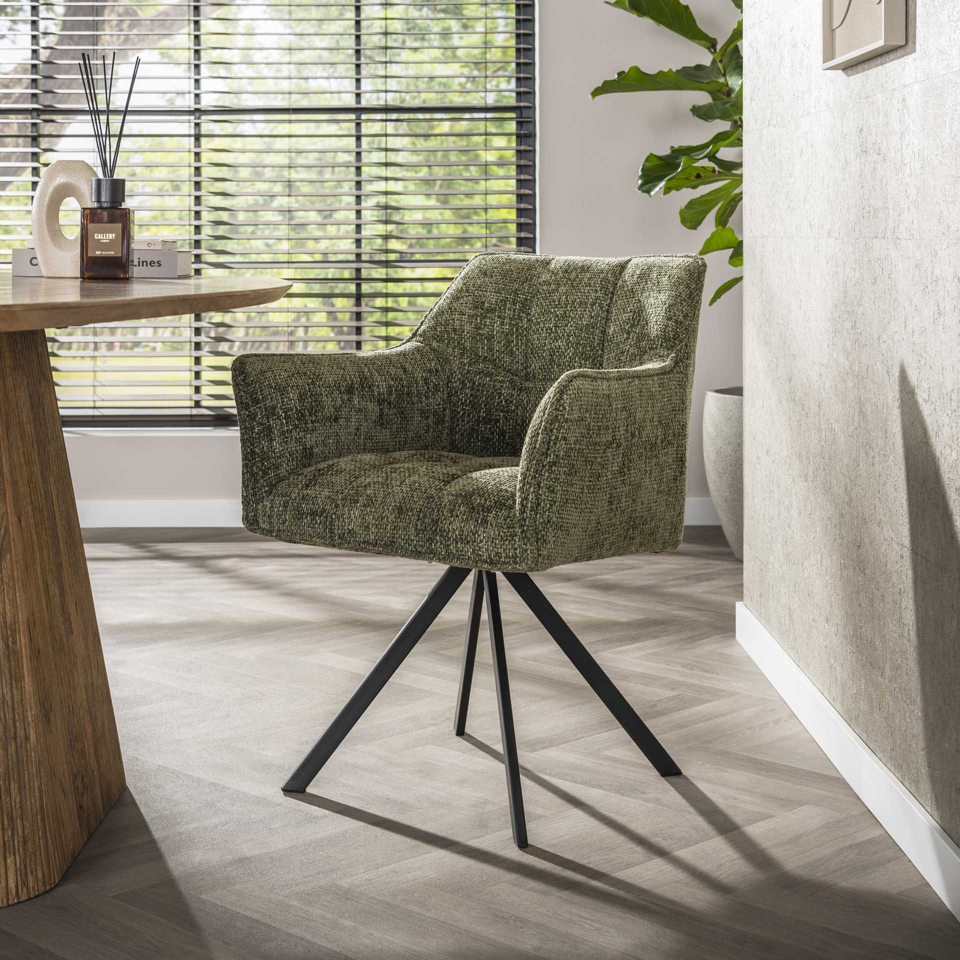 Armstoel Raster Draaibaar Donkergroen (bestellen per 2) - Industrieelinhuis.nl