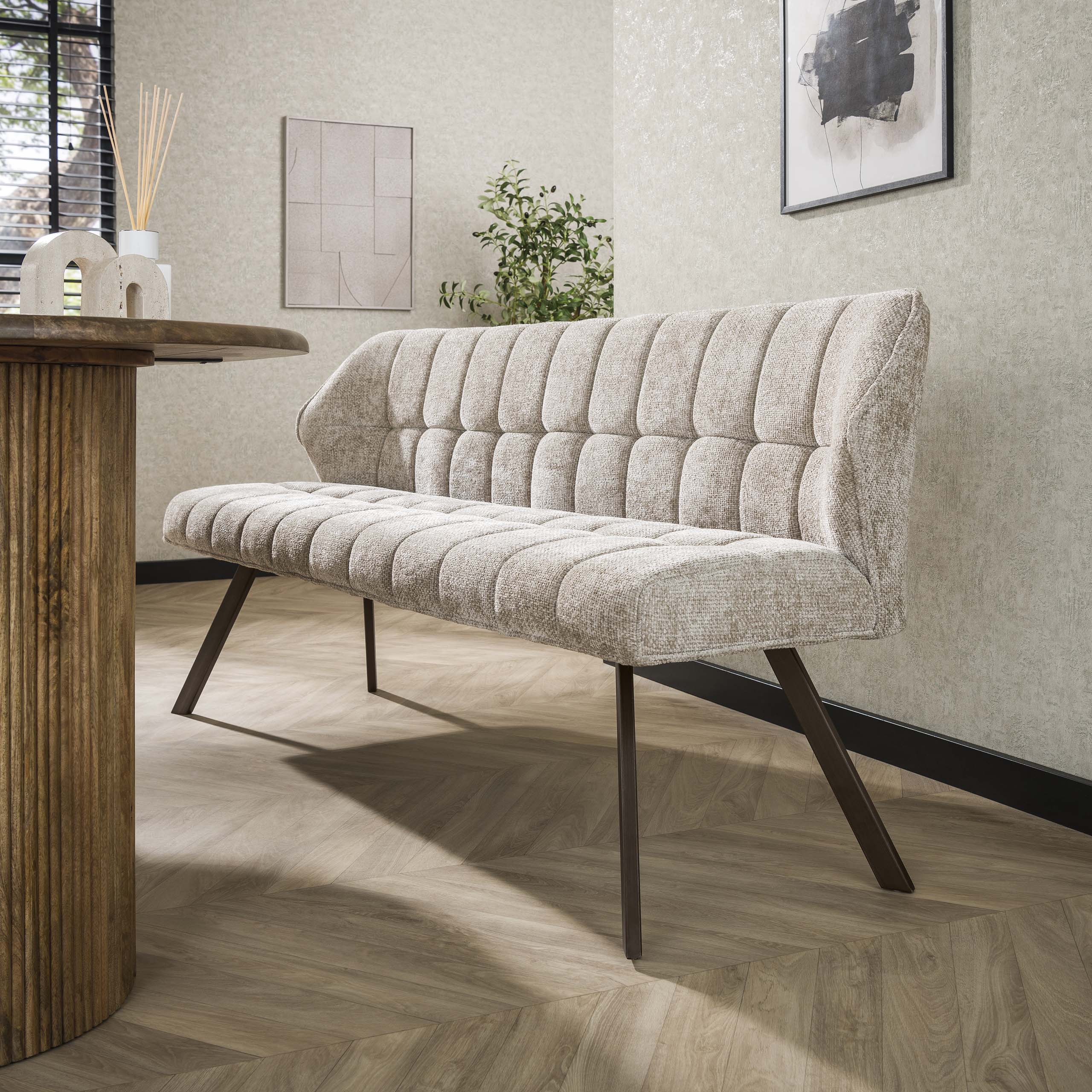 Eetkamerbank Raster Beige - Industrieelinhuis.nl