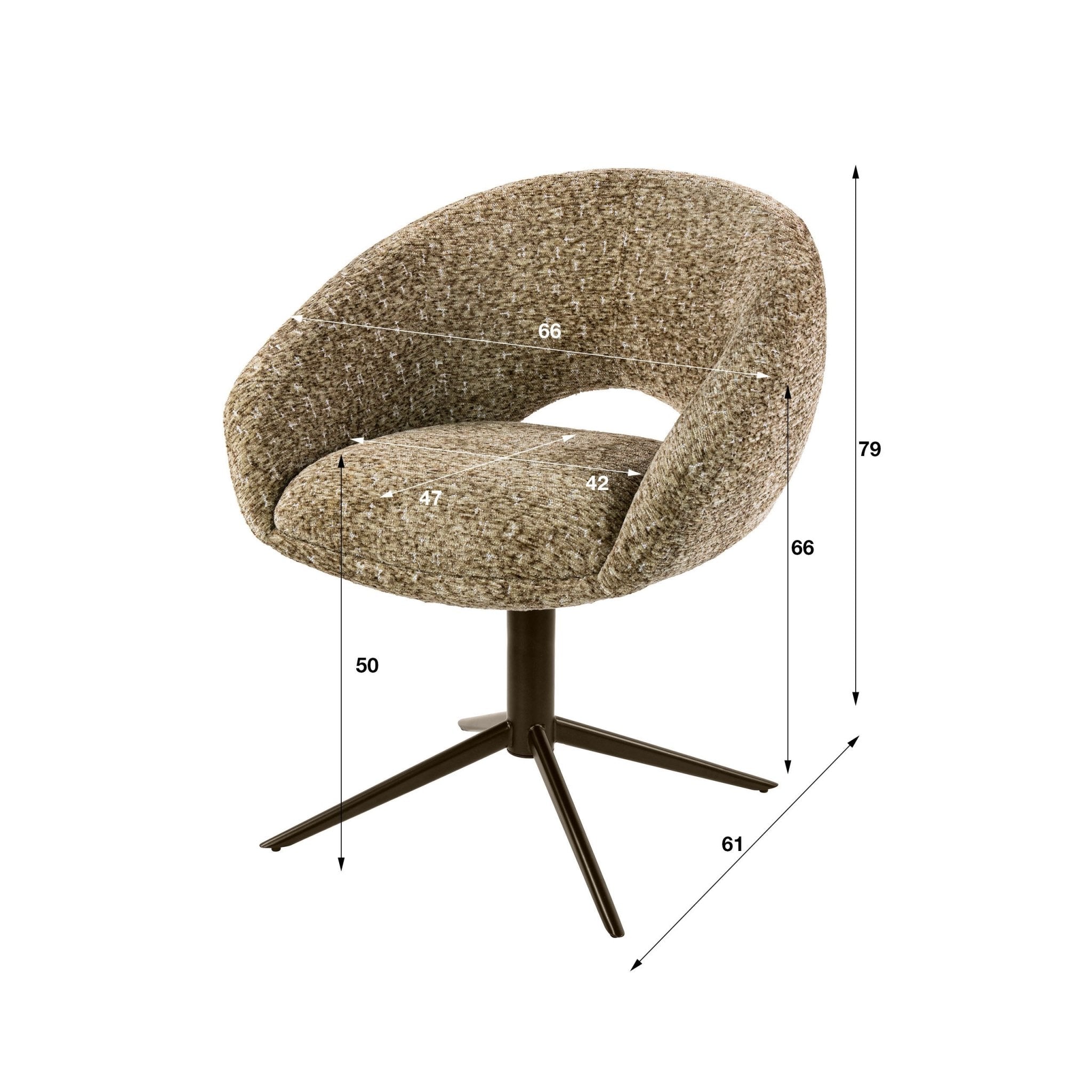 Draaibare eetkamerstoel Cupa Taupe
