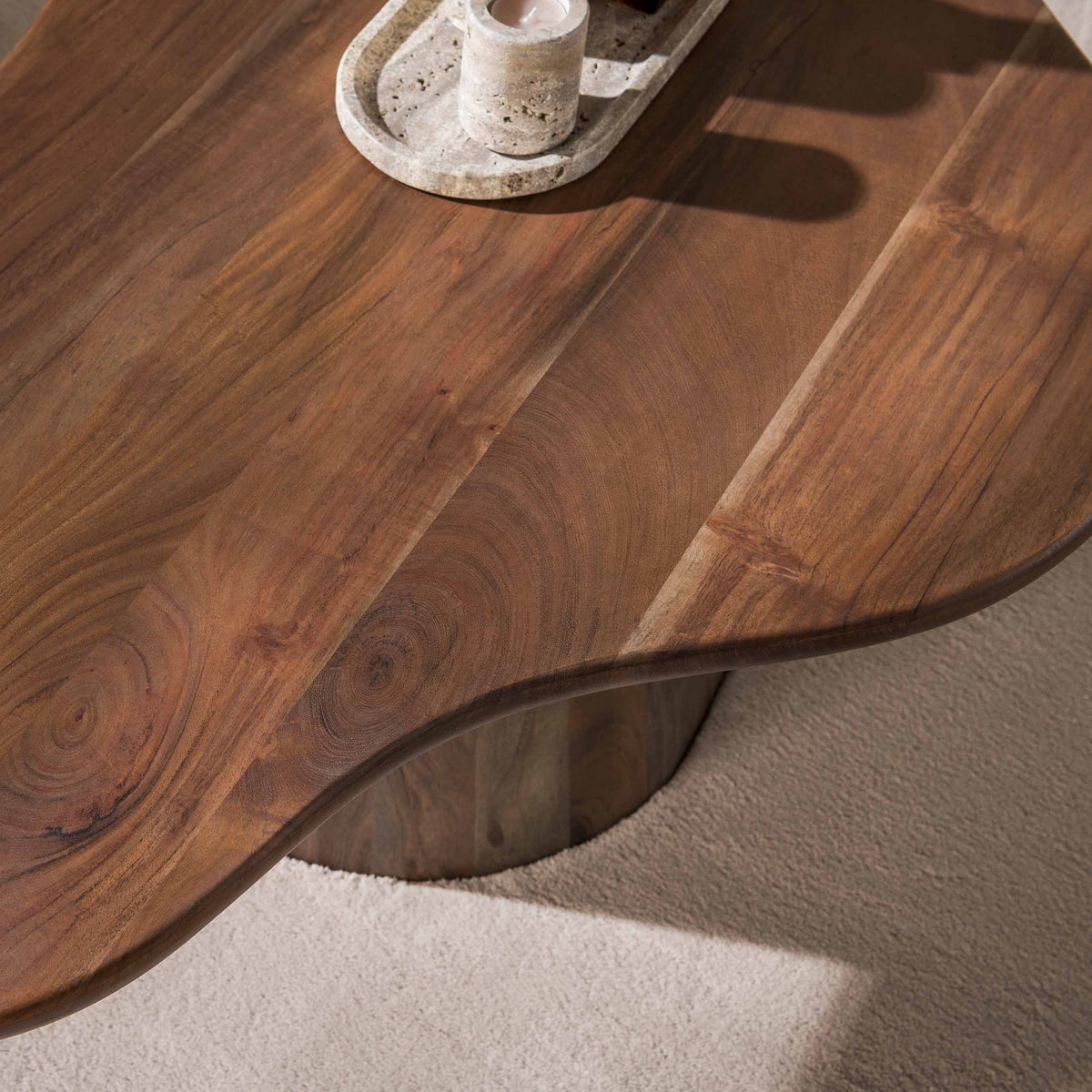 Organische Salontafel Central | Massief acacia bruin