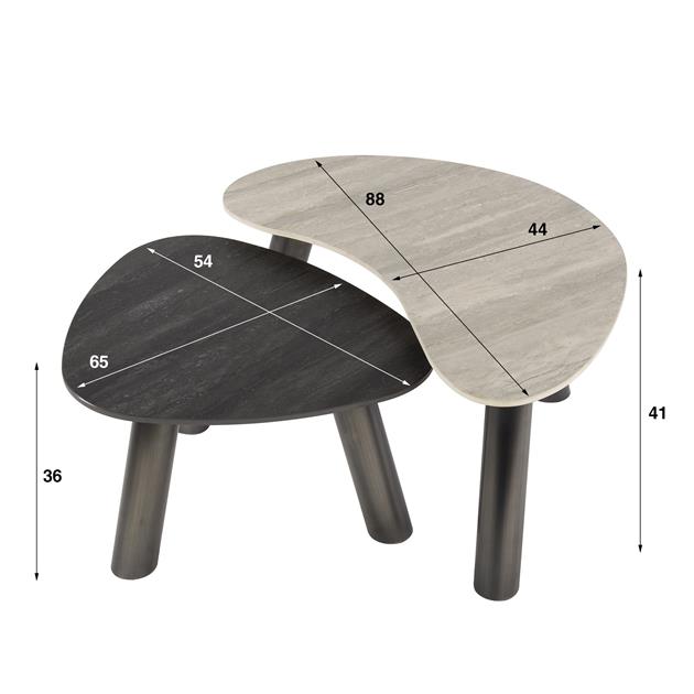Salontafel Twin organisch set/2