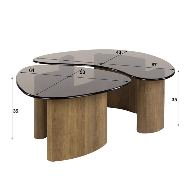 Salontafel Tinto organisch set/2