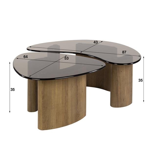 Salontafel Tinto organisch set/2