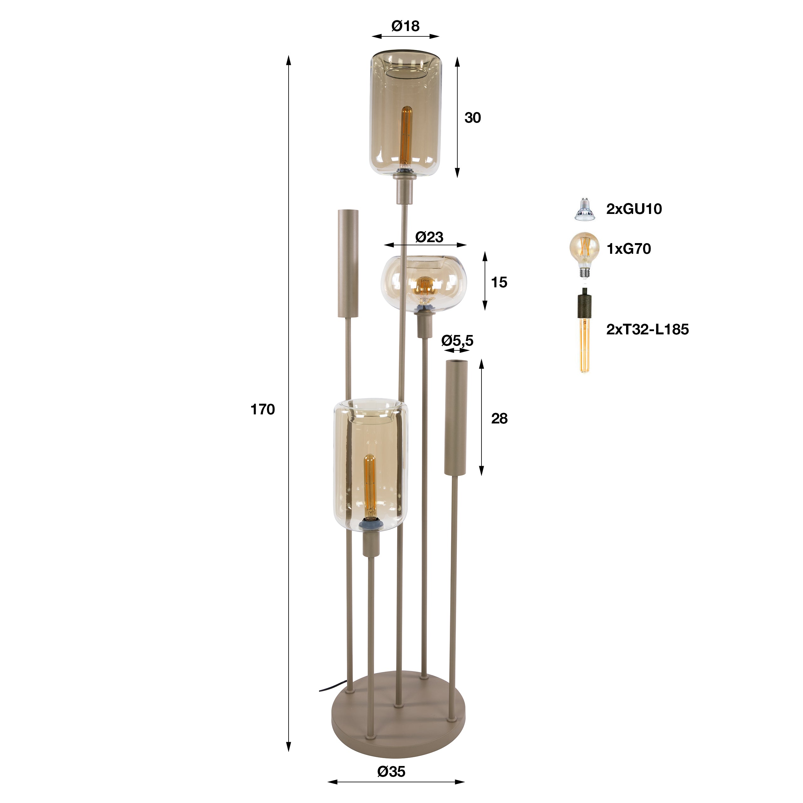 Vloerlamp Serene L Beige