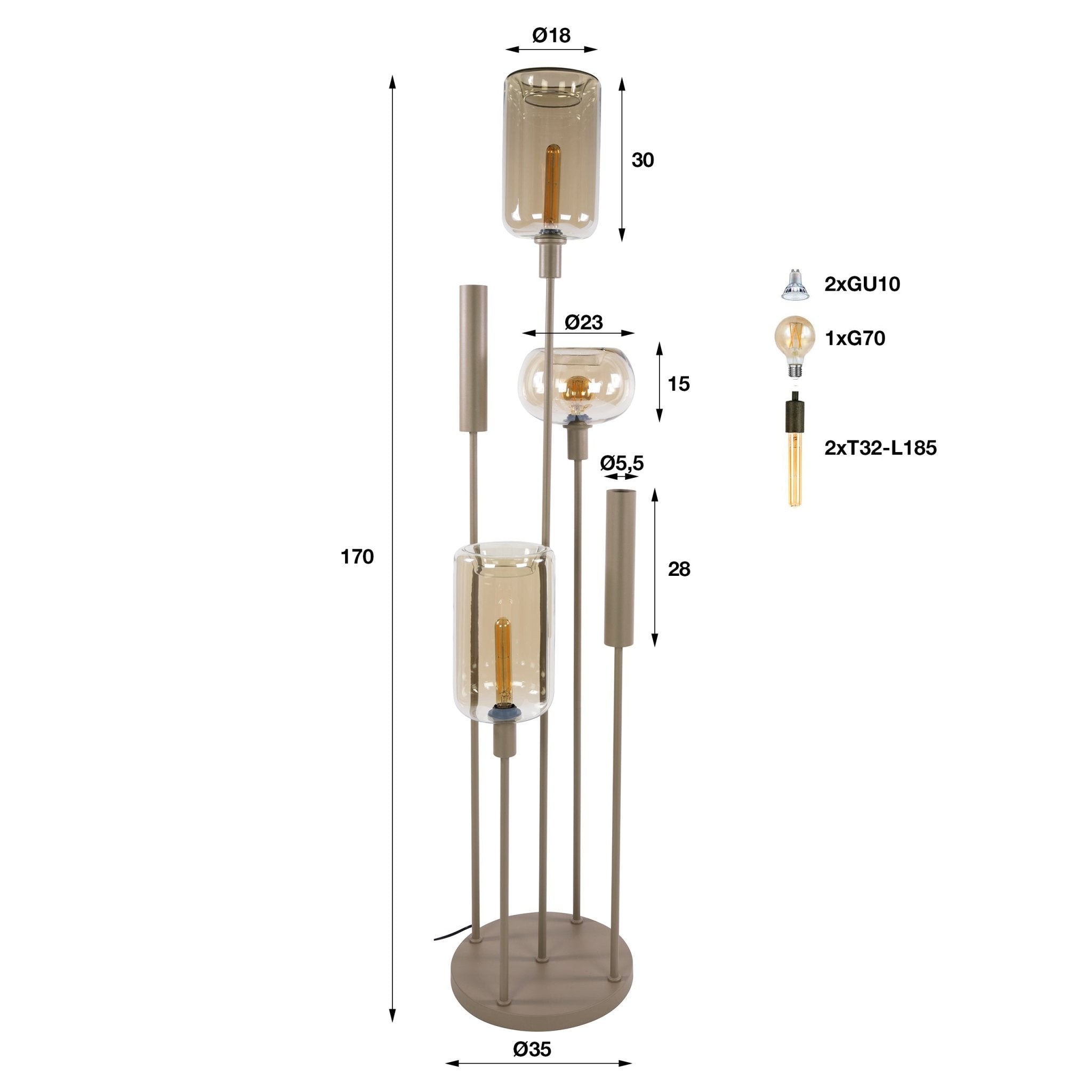 Vloerlamp Serene L Beige