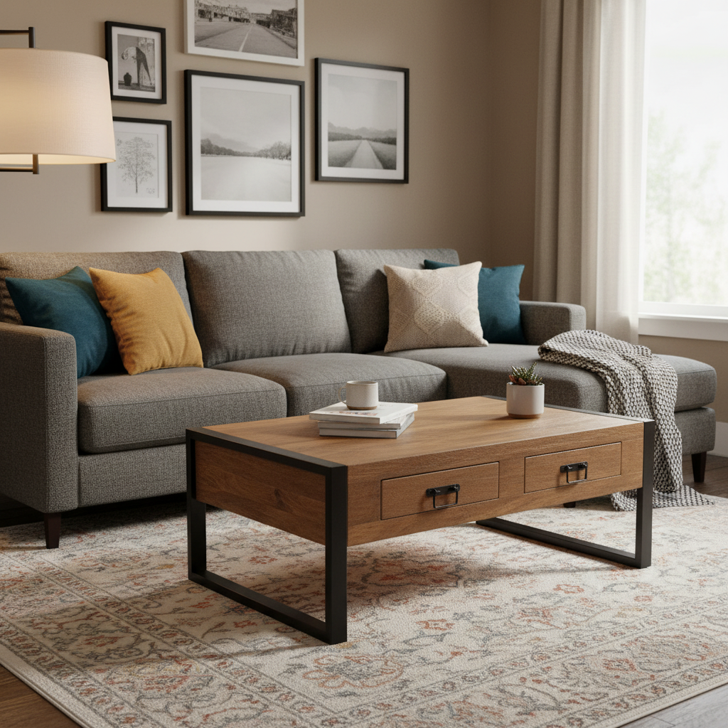 Salontafel Boaz met 2 lades | 120 cm | FINISH WARM