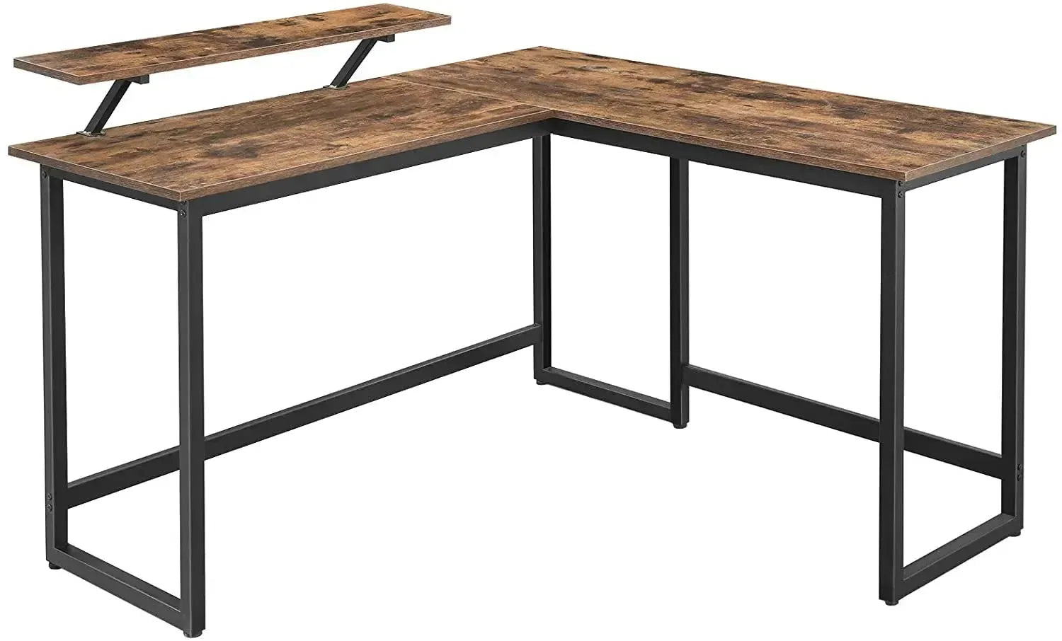 Hoekbureau Industrieel Design | Houtlook en Staal | 140x130x76cm - Industrieelinhuis.nl