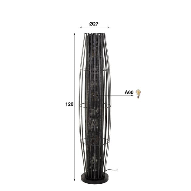 Vloerlamp Cylinder Mesh 3L 120