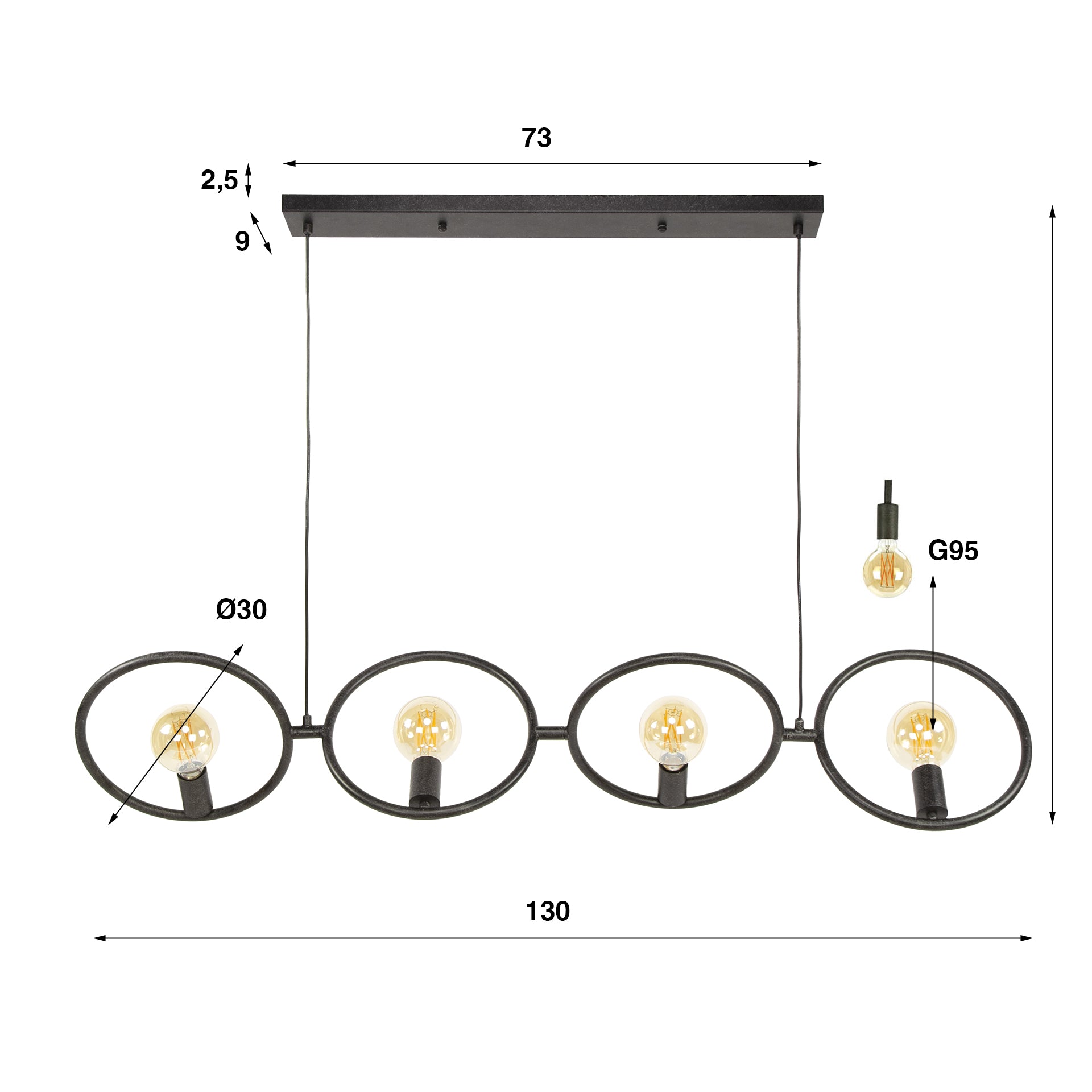 Hanglamp Loop 4L - Industrieelinhuis.nl