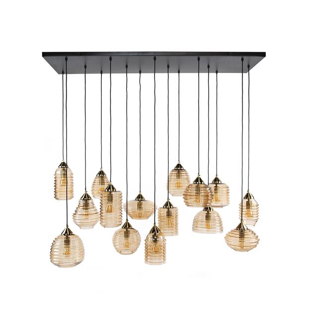Hanglamp Rib Glass 5+5+5L