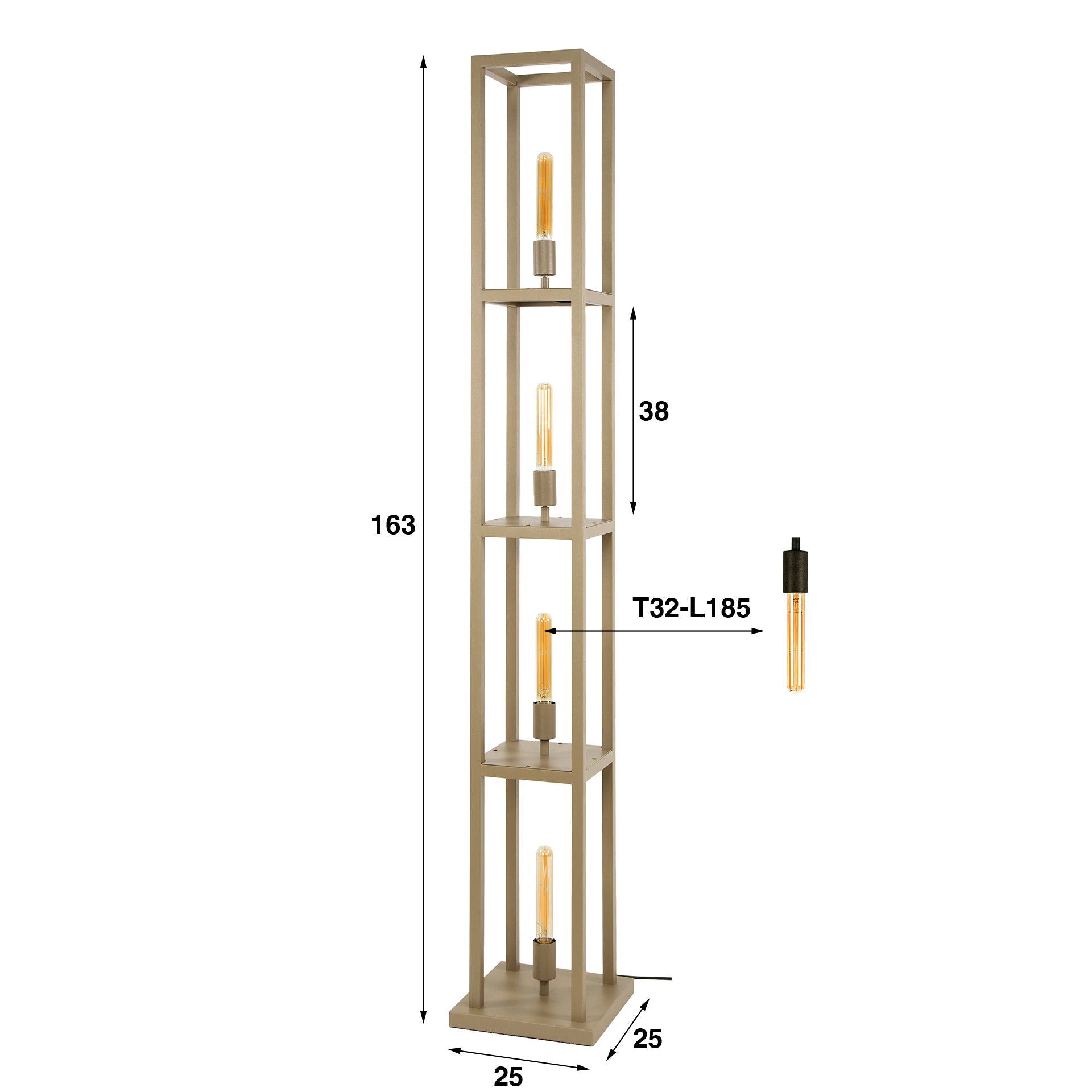 Vloerlamp 4L Quadra - Industrieelinhuis.nl