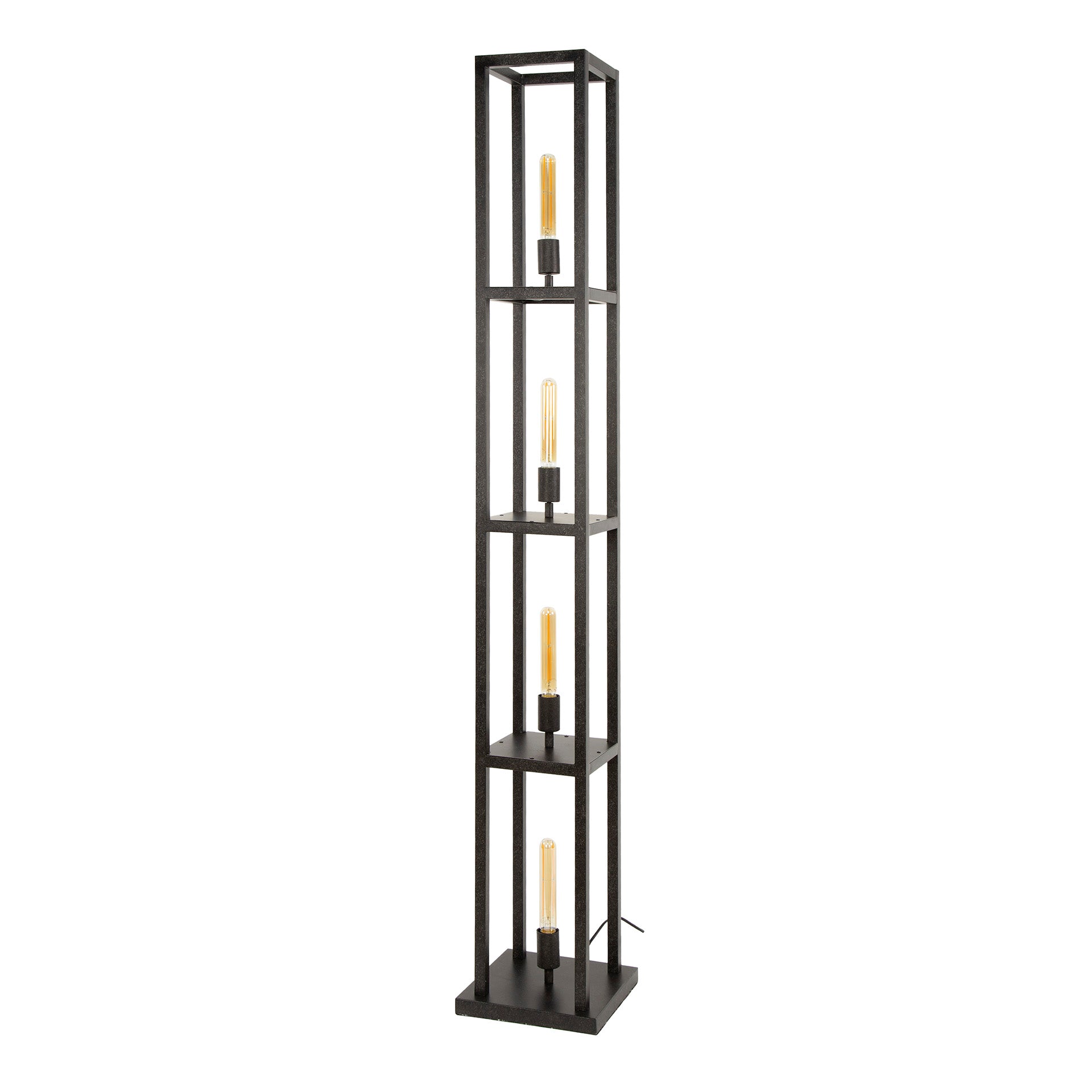 Vloerlamp 4L Quadra Zwart