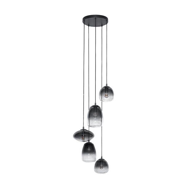 Hanglamp Faye Tiera Zwart 5 lichtpunten - Industrieelinhuis.nl