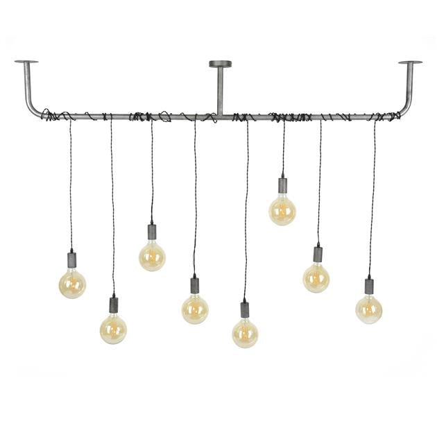Hanglamp industrieel Robert 8 lichtpunten - Industrieelinhuis.nl