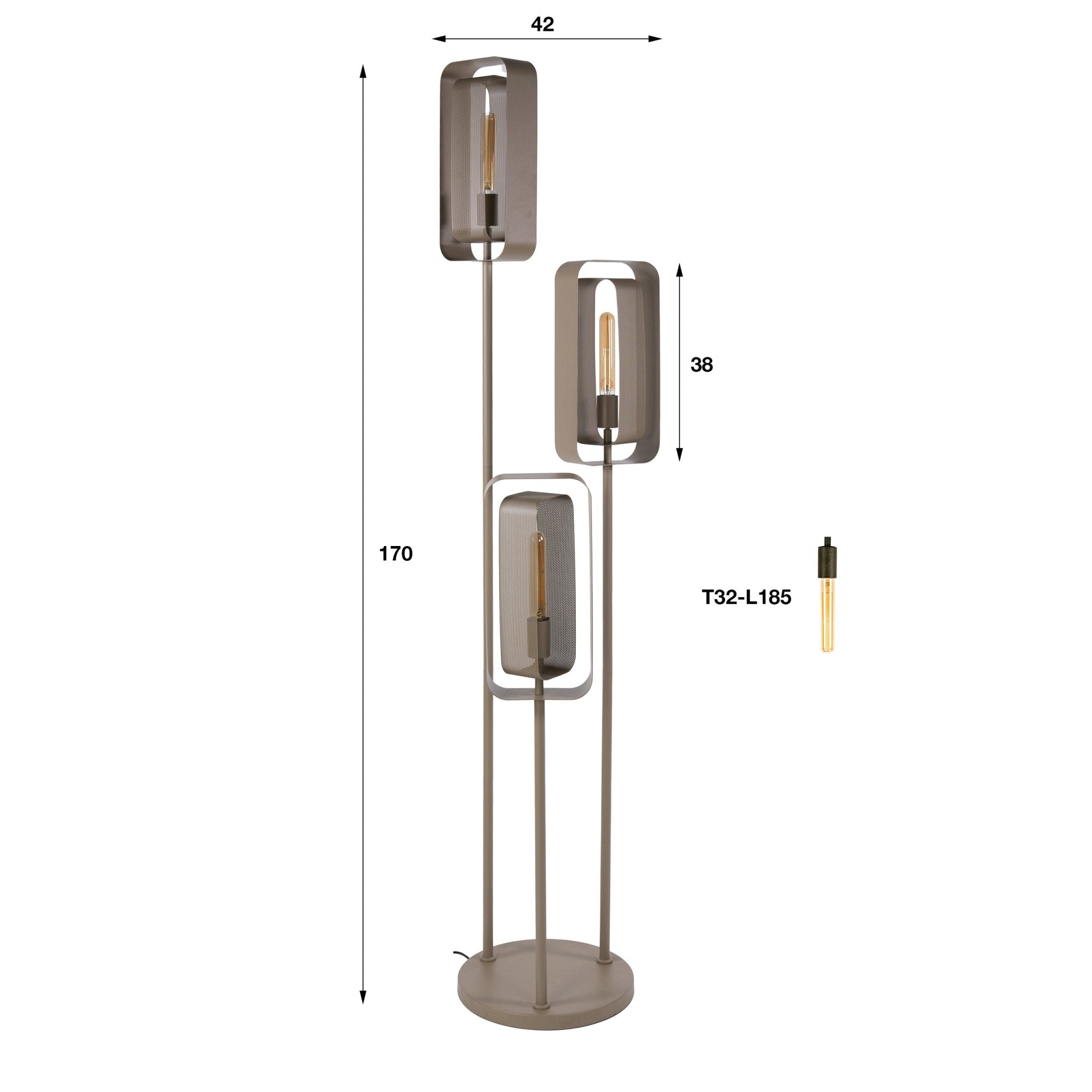 Vloerlamp Mesh Rotate 3L