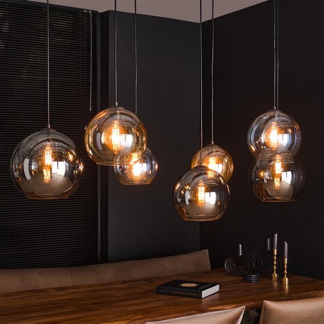 Hanglamp XL set van 7 Mouna Zwart - Industrieelinhuis.nl